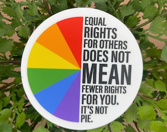Equal Rights for Others does not mean Fewer Rights for You - it’s not Pie Sticker