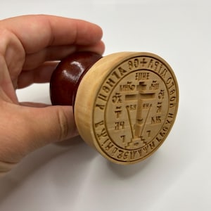 Prosphora stamps, 60 mm diameter, Calvary, Orthodox cross Prosphora Stamp, Holy bread Seal of pear tree wood, full print scene