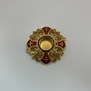 Brass cross reliquary, holy relics saver, holder for holy relics, capsule for holy relics to place on icon