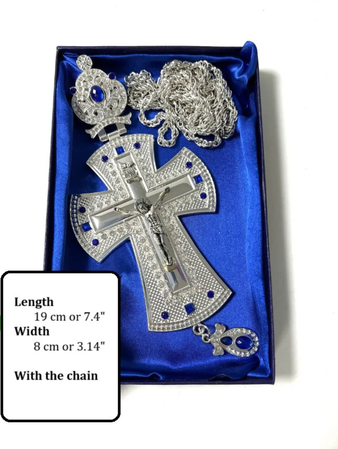 Silver pectoral sale cross and chain