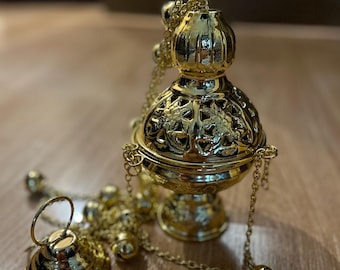 金の教会用香炉（鎖付き）：手作りの典礼用香炉 - Etsy 日本