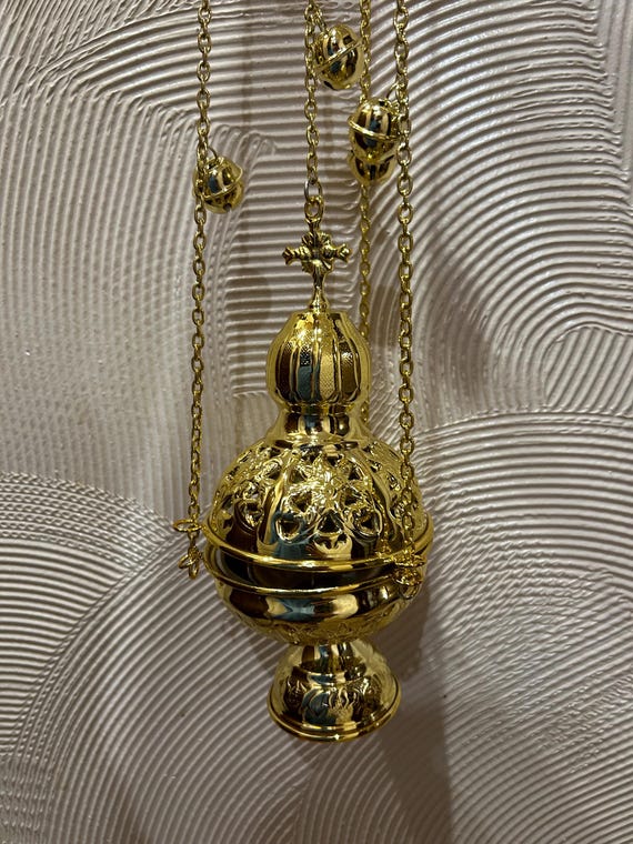 金の教会用香炉（鎖付き）：手作りの典礼用香炉 - Etsy 日本