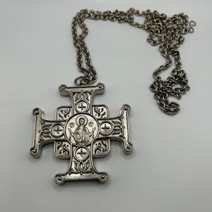 Orthodox Priest Pectoral Cross with Virgin Mary Oranta: Religious Gift