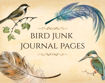 Bird Junk Journal Seiten Kit