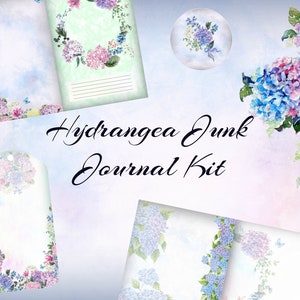 Hydrangea Digital Junk Journal Kit