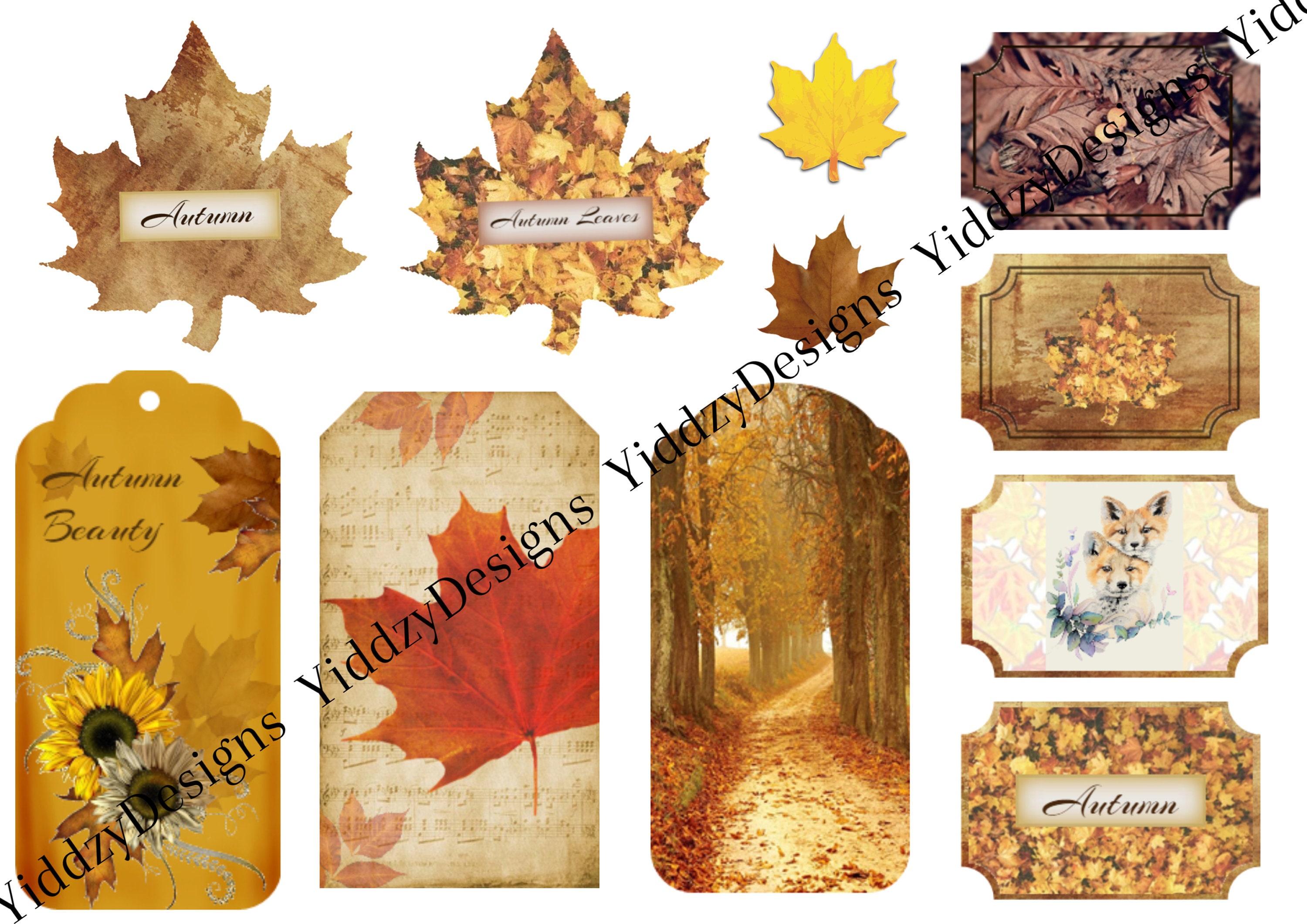 Fall Autumn Digital Ephemera Junk Journal Kit - Etsy