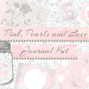 Pink, Pearls and Lace Junk Journal Kit