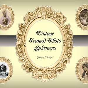 Vintage Framed Photo Digital Ephemera Kit