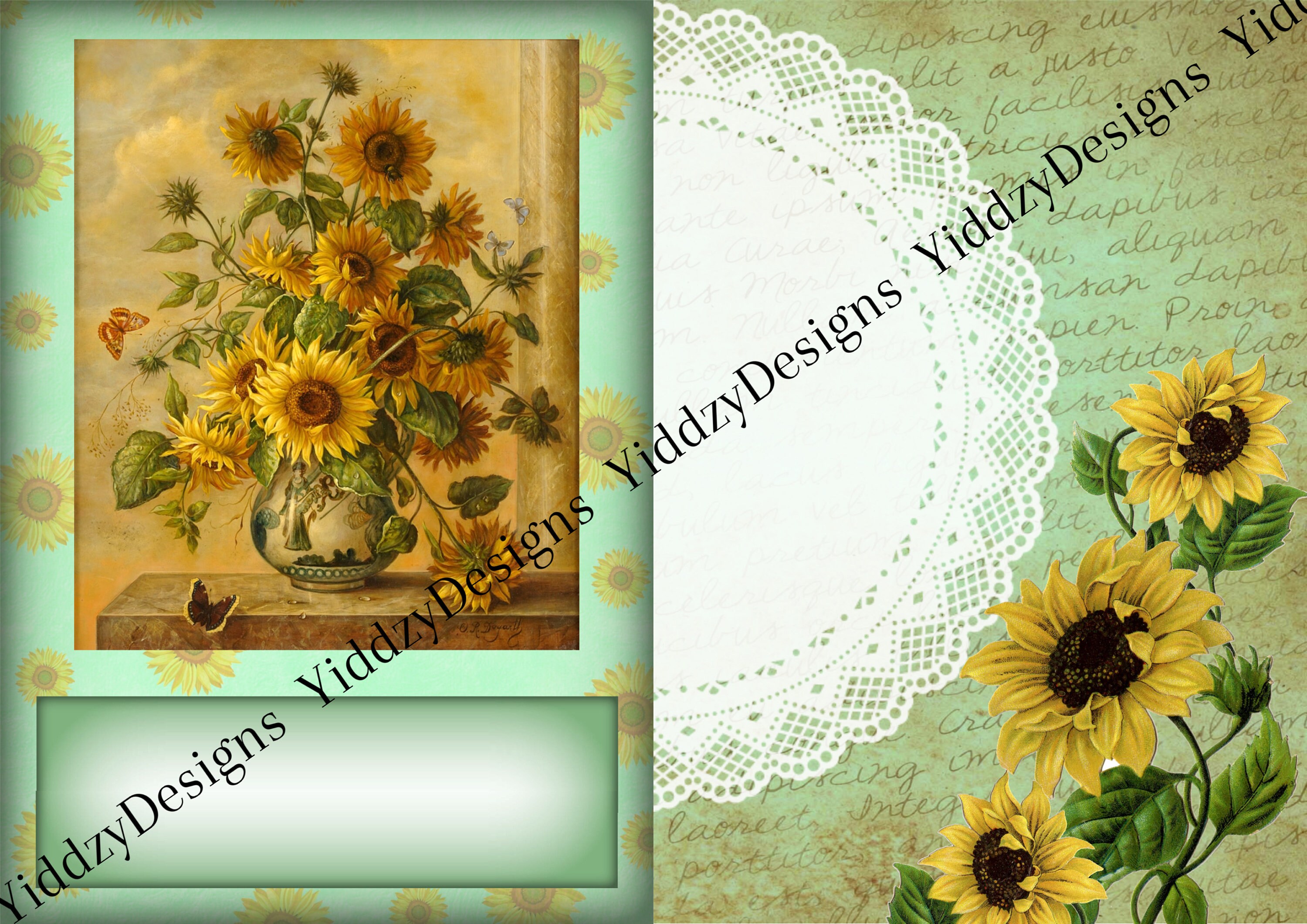 Sunflower Junk Journal Digital Pages Etsy