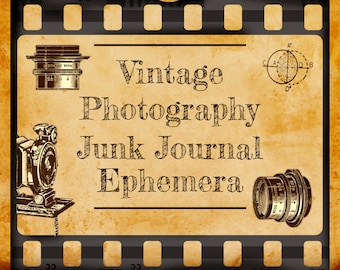 Vintage Photography Junk Journal Ephemera Digital Kit