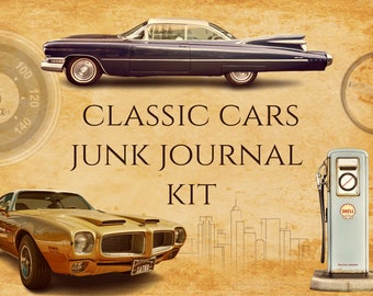 Classic Cars Junk Journal Kit