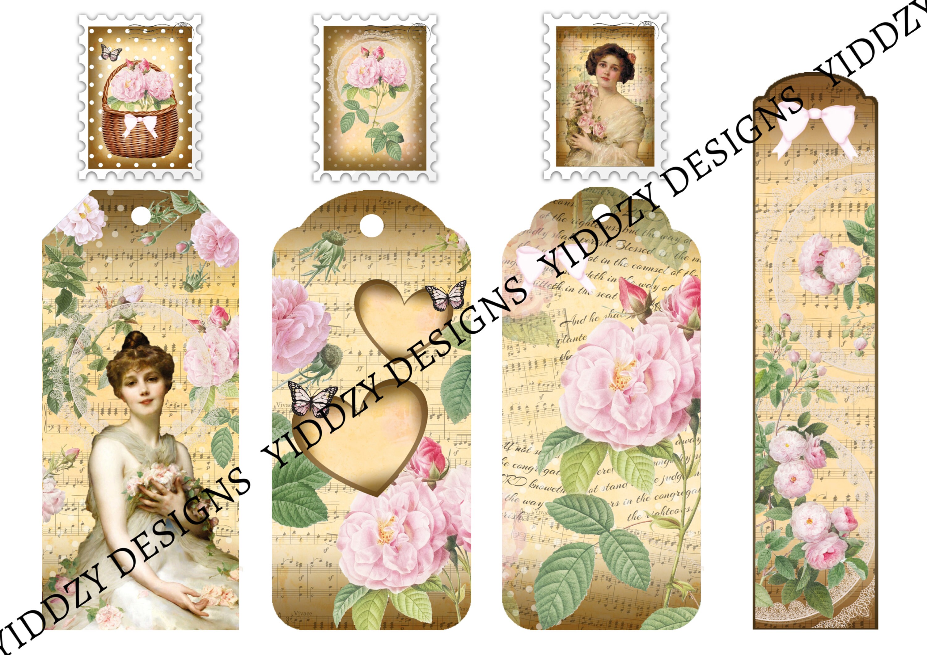 Vintage Shabby Rose Junk Journal Ephemera Kit - Etsy