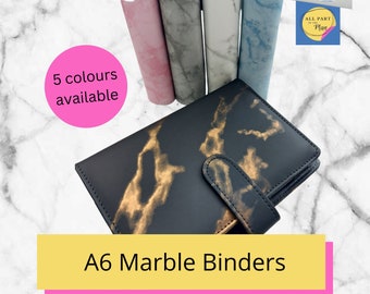 Budget Binder | Marble Style | Grey, Blue, Pink, Black, White | Cash Envelope Book | Budgeting | Saving | Cash Binder | A6 Binder
