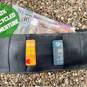 Innertube Brieftasche Upcycled aus Fahrradschläuche Handgemacht aus 100% Recycled Für Geburtstagsgeschenk und Radfahrer Geschenk für Ihn