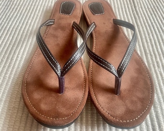 Hand Stitched Sandals Full Grain Leather Flip Flops For Beachwear and Holiday Gift