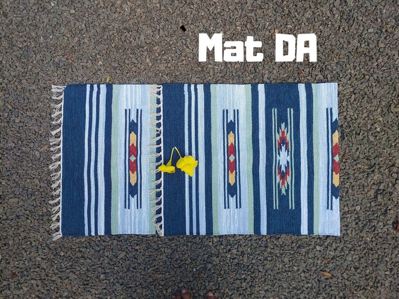 Tappetino da yoga in cotone intrecciato a mano: design indiano, formato da viaggio ecologico Yoga Mat DA