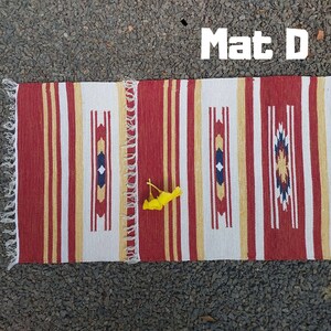 Tappetino da yoga in cotone intrecciato a mano: design indiano, formato da viaggio ecologico Yoga Mat D