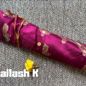 Upcycled Sari Yoga Mat Bag: Handmade Vintage Fabric, Buttoned Pocket Gift For Yogi