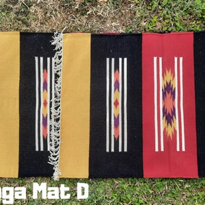 Natural Cotton Yoga Mat And Meditation Rug Handwoven Unique Indian Designs For Yoga Gift and Birthday Present For Him and Her Yoga Mat D