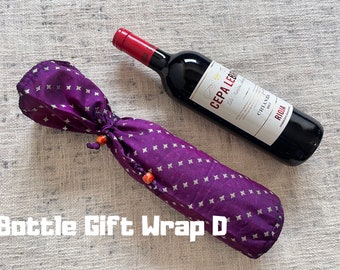 Upcycled Sari Wine Bottle Birthday Gift Wrap And Bag Handmade From Recycled Sari And Wedding Present Unique Gift Eco Friendly Gift