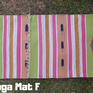 Natural Cotton Yoga Mat And Meditation Rug Handwoven Unique Indian Designs For Yoga Gift and Birthday Present For Him and Her Yoga Mat F