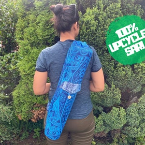 Upcycled Sari Yoga-Matten-Tasche Handgefertigt aus 100% recyceltem Vintage Sari-Stoff für Yoga-Geschenk und Geburtstagsgeschenk für Sie und Ihn