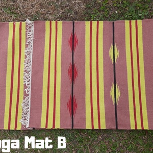 Natural Cotton Yoga Mat And Meditation Rug Handwoven Unique Indian Designs For Yoga Gift and Birthday Present For Him and Her Yoga Mat B