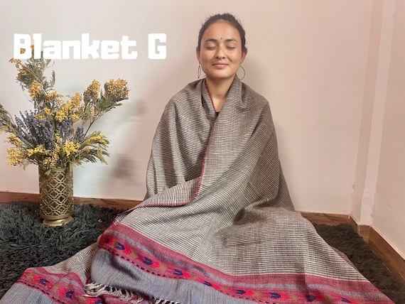 Yoga and Meditation Blanket From Handwoven Himalayan Wool for