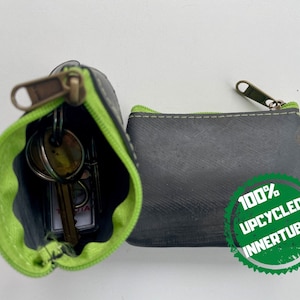 Upcycled Innertube Purse and Coin Pouch Handmade From 100% Recycled Mountain Bike Tubes For Unique Cyclist Gift And Present