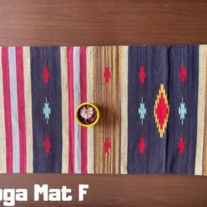 Yoga Mat And Meditation Rug Handwoven From Natural Indian Cotton Unique Designs For Birthday Gift And Yoga Present Gift Yoga Travel Mat image 6