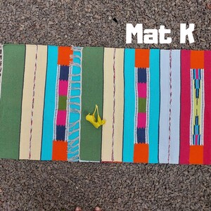 Tappetino da yoga in cotone intrecciato a mano: design indiano, formato da viaggio ecologico Yoga Mat K
