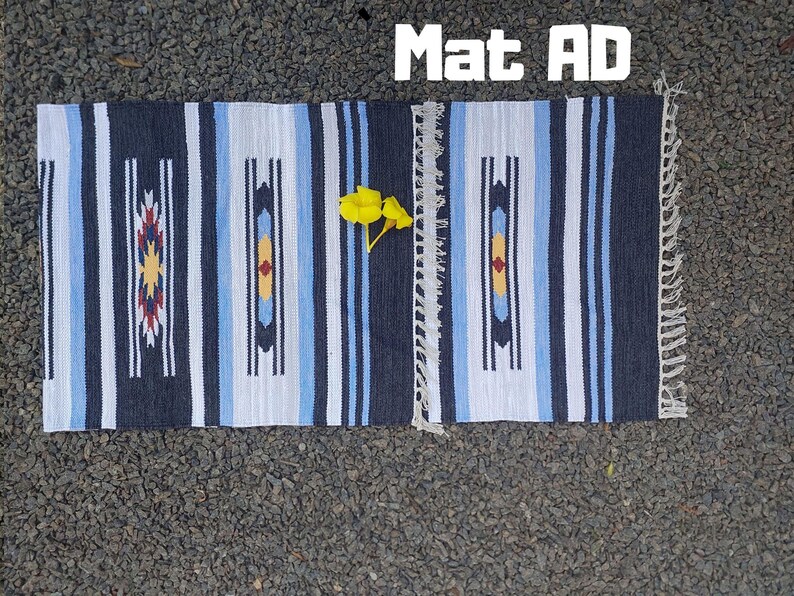 Tappetino da yoga in cotone intrecciato a mano: design indiano, formato da viaggio ecologico Yoga Mat AD