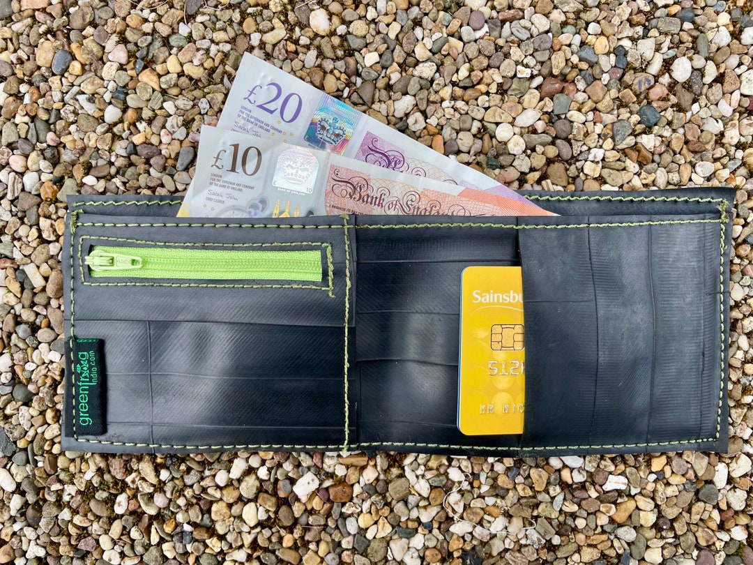 Cartera plegable con cámaras de bicicleta recicladas, hecha a mano con  cámaras de bicicleta de montaña 100 recicladas, ideal como regalo de