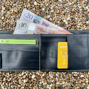 Upcycled Bicycle Innertube Bi-Fold Wallet Handmade From 100% Recycled MTB Cycle Tubes For Tour De France Winners Present And Birthday Gift