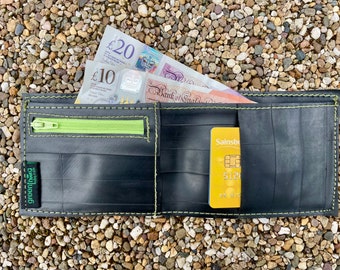 Upcycled Bicycle Innertube Bi-Fold Wallet Handmade From 100% Recycled MTB Cycle Tubes For Tour De France Winners Present And Birthday Gift