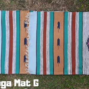Natural Cotton Yoga Mat And Meditation Rug Handwoven Unique Indian Designs For Yoga Gift and Birthday Present For Him and Her Yoga Mat G