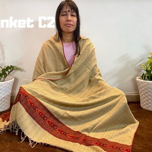 Handwoven Himalayan Wool Yoga And Meditation Blanket For  Birthday Gift Throw, Summer Present For Her And Him Shawl Hand Made With Love