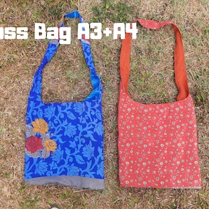Upcycled Sari Cross Bag Handgefertigt aus Preloved Slow Fashion Recycling-Stoff für einzigartiges Geburtstagsgeschenk und Geschenk für Sie
