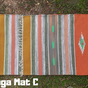 Natural Cotton Yoga Mat And Meditation Rug Handwoven Unique Indian Designs For Yoga Gift and Birthday Present For Him and Her Yoga Mat C