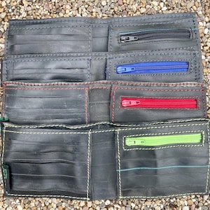 Portfel z dętki rowerowej z recyklingu, ręcznie robiony prezent dla rowerzysty z dętki rowerowej z recyklingu