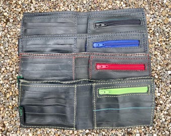 Upcycled Innertube Wallet, Handmade Recycled Bicycle Tube Gift For Cyclist