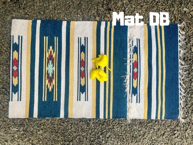 Tappetino da yoga in cotone intrecciato a mano: design indiano, formato da viaggio ecologico Yoga Mat DB