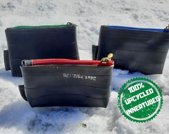 Monedero de cámara de bicicleta reciclada: Tarjetero resistente para ciclistas