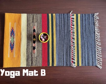 Handwoven Yoga Mat And Meditation Rug Perfect For Travel From Natural Cotton Unique Designs For Birthday Gift And Yoga Present