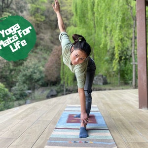 Yoga Mat And Meditation Rug Handwoven From Natural Cotton With Unique Indian Designs For Birthday Gift And  Yoga Present Autumn Travel Mat