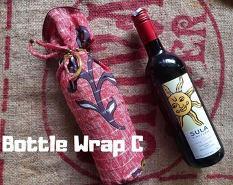 Wine Bottle Gift Wrap Bag Handmade From 100% Upcycled Sari For Wedding  Present And Unique Birthday Eco friendly Wrap