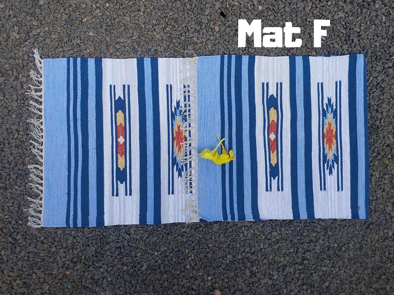 Tappetino da yoga in cotone intrecciato a mano: design indiano, formato da viaggio ecologico Yoga Mat F