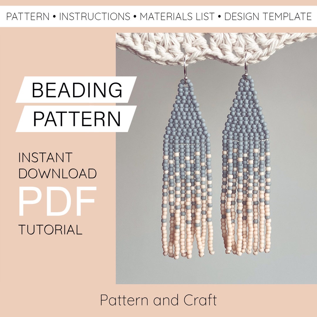 Ombre Fringe Beaded Earring Pattern Digital Download PDF Beading ...
