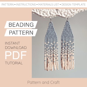Ombre Fringe Beaded Earring Pattern Digital Download PDF Beading Tutorial