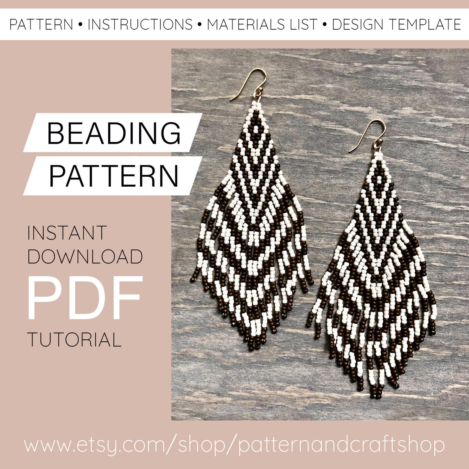 Fringe Earring Beadweaving Pattern Digital Download PDF Beading ...